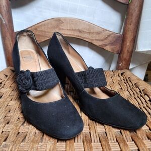 Nurture Madge Black Suede Mary Jane Pumps Women's Shoes 9.5‎